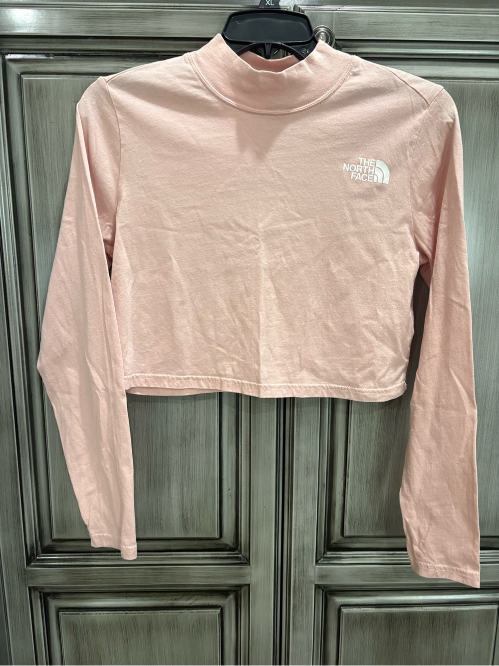 The North Face Light Pink Cropped Mock Neck Long-Sleeve Top
